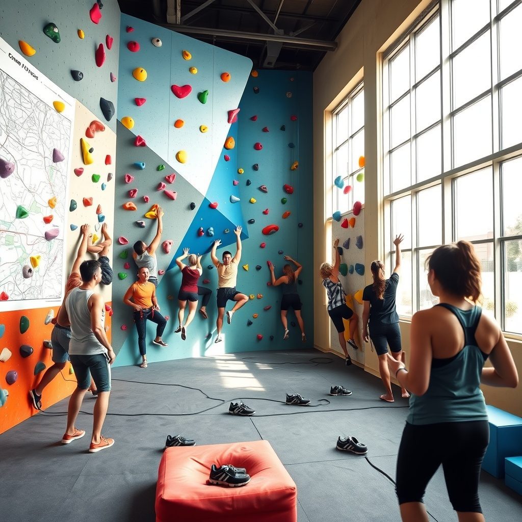 Indoor climbing at Climbgym