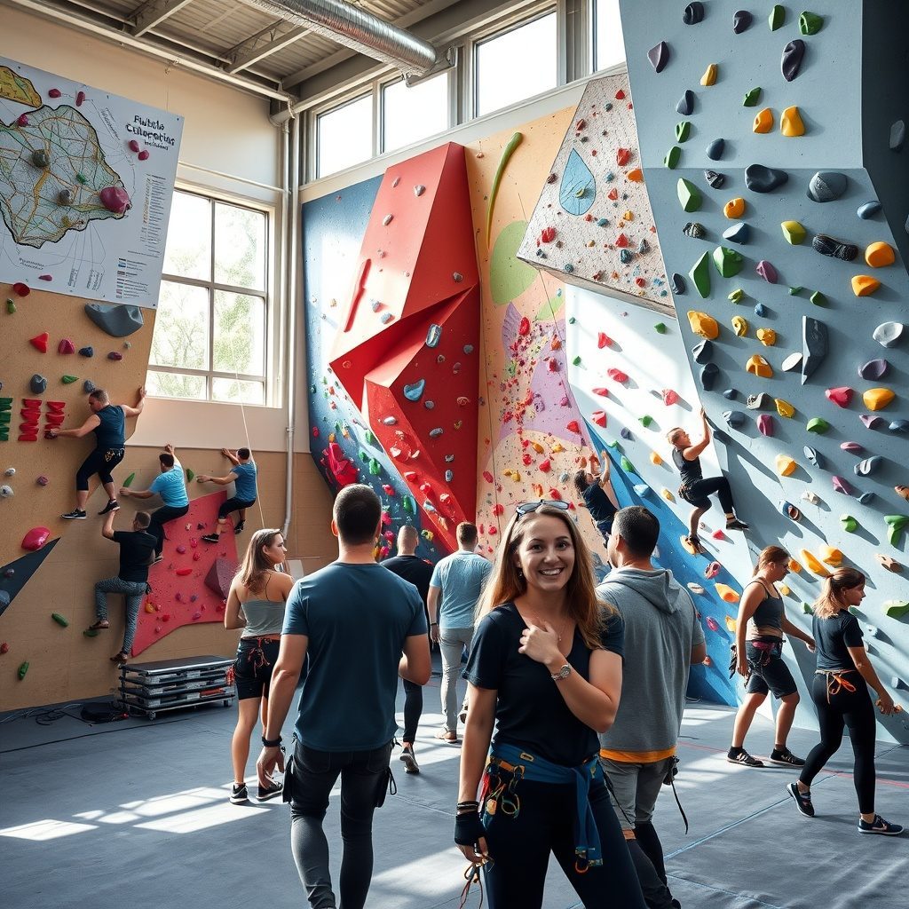 Indoor climbing at Climbgym