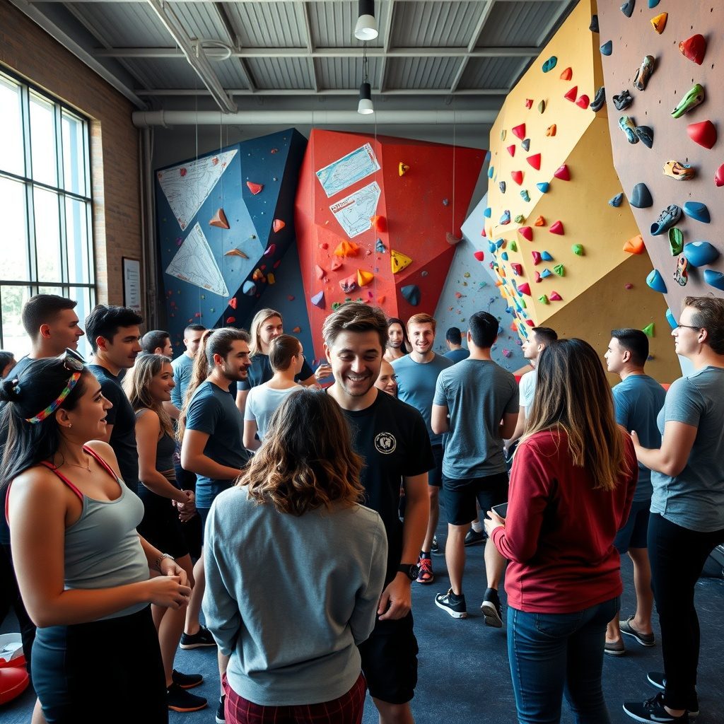 Team members at Climbgym